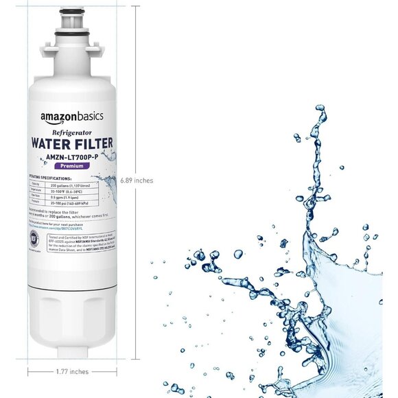 3-Pack LT700P-P Water Filter AmazonBasics NSF Fits LG Kenmore Refrigerator - Picture 4 of 8